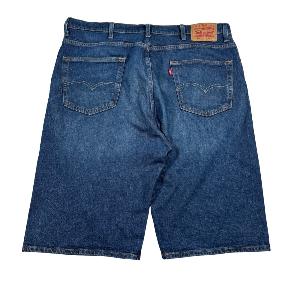 Levis 569 Denim Shorts Mens 38 Blue Baggy Skater Y2K Loose Straight Jorts